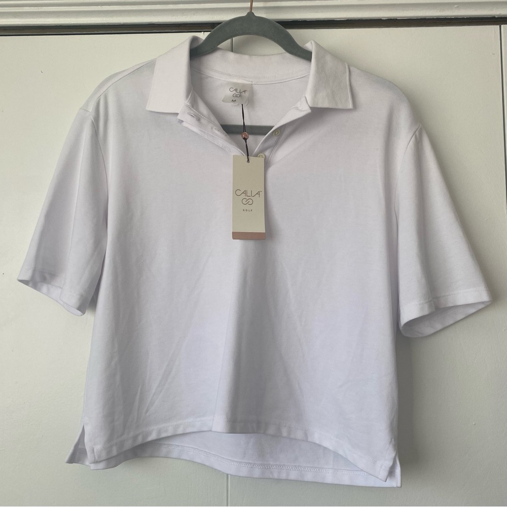 Calia Pure White Polo Shirt